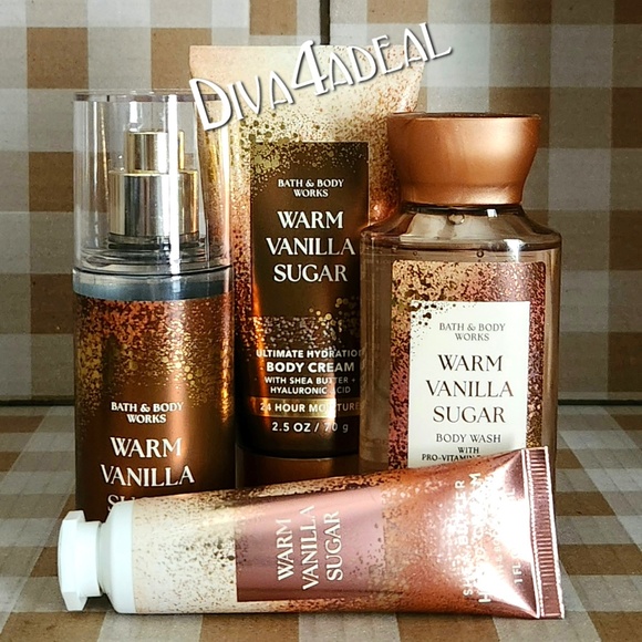 Bath & Body Works WARM VANILLA SUGAR 4PC Mini/Travel Set - Picture 1 of 2